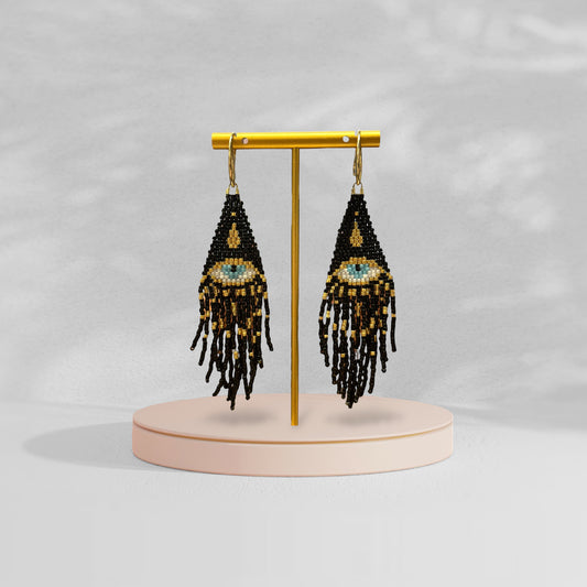 Evil Eye Fringe earrings